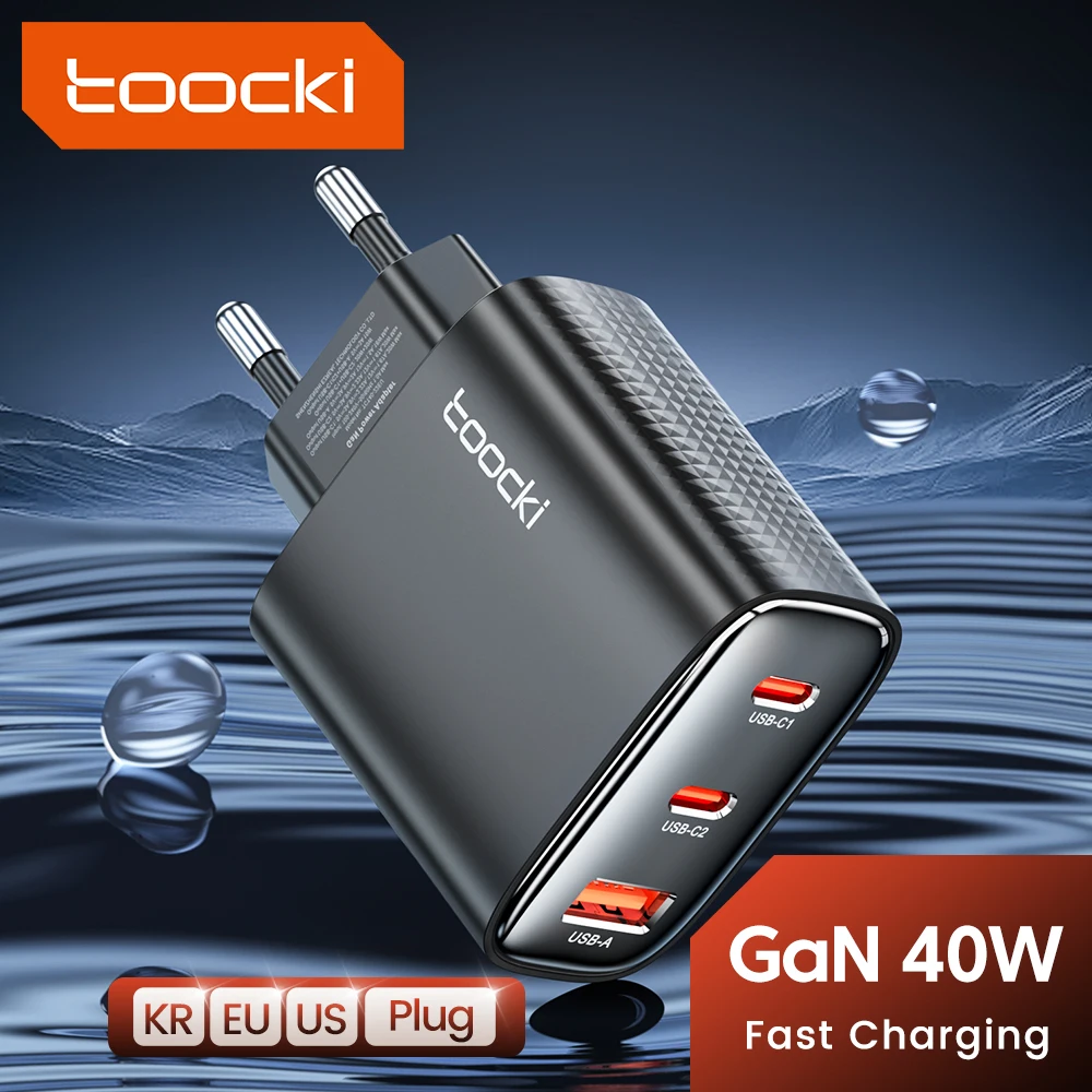 

Toocki 40W GaN USB C Charger Quick Charge QC 4.0 USB C Type C Fast USB Charger For iPhone 15 14 13 12 Pro MacBook Samsung S23