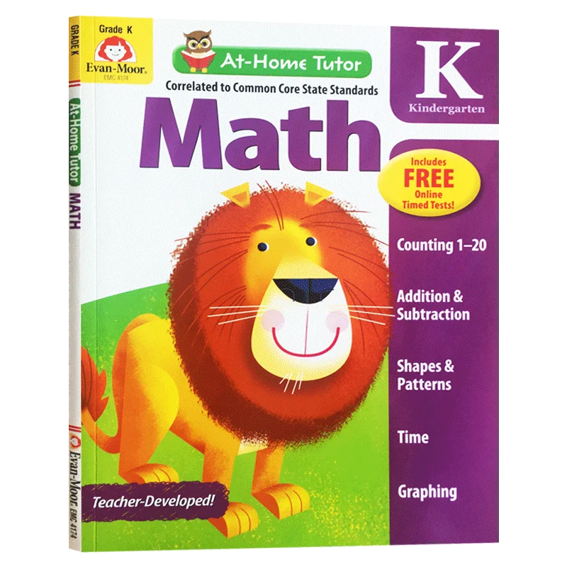 

Evan-Moor At Home Tutor Math, Grade K Workbook,aged 4 5 6 7, English book 9781613689806