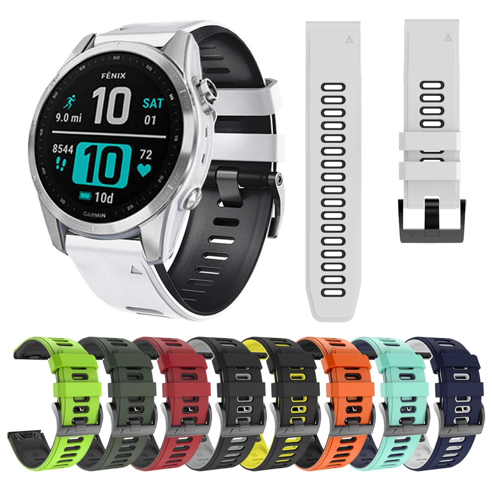 20mm Quick Release Strap For Garmin Fenix 7S 42mm Solar 6S Pro 5S Plus/Instinct 2S 40mm/Descent Mk2S Silicone Band 26mm 22mm