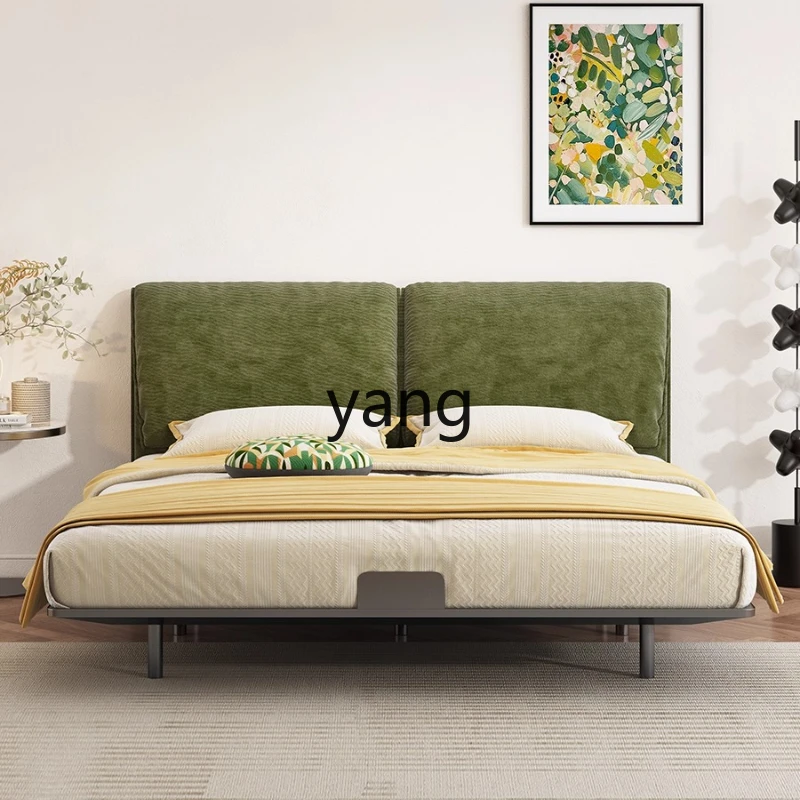 

LH Cream Medieval Chenier Fabric Bed Soft Clad Carbon Steel Suspension Bed