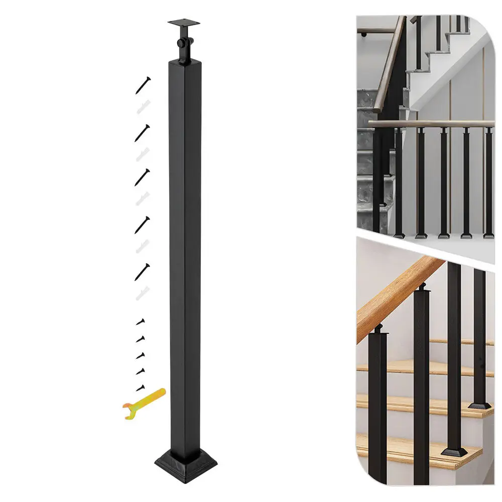 85cm Balusters Spndles Metal Stair Railing Spindles Fence Satin Black Iron