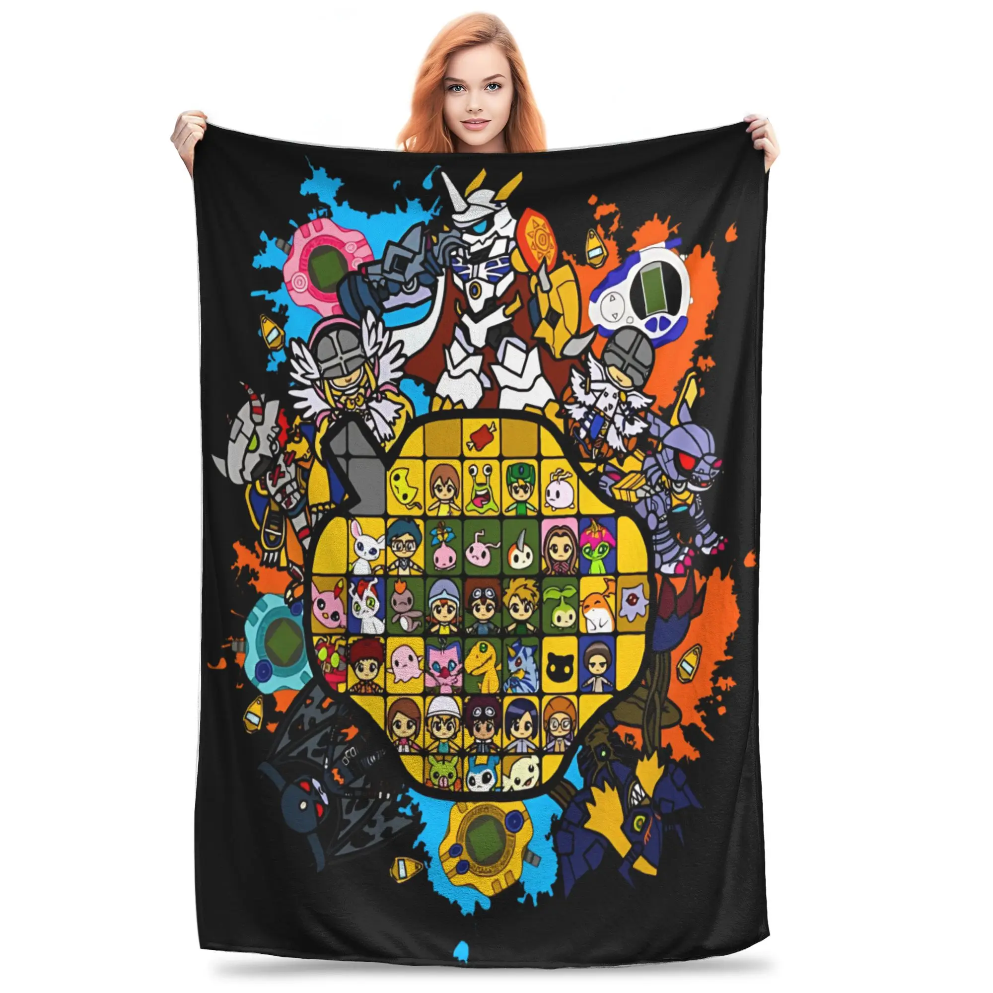 

Мягкое цифровое взрывное одеяло Digital Monster Digimon, фланелевое флисовое легкое одеяло премиум-класса, теплое плюшевое одеяло