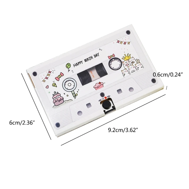Greeting Card Voice Recorder Cassette Tape Shaped Recording Device Recordable Greeting Card for Birthday Valentines Day