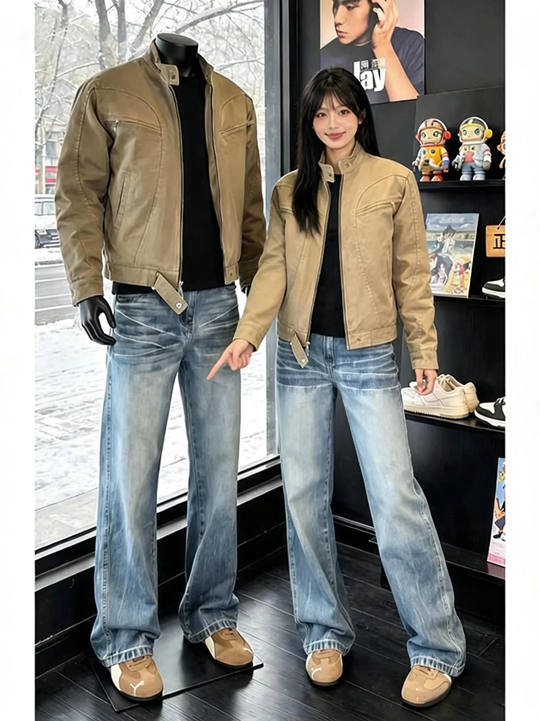 

Светло-голубые джинсы с узором молнии, мужские, осенне-зимние, американские, в стиле High Street, премиум-класса, прямые брюки-трубы