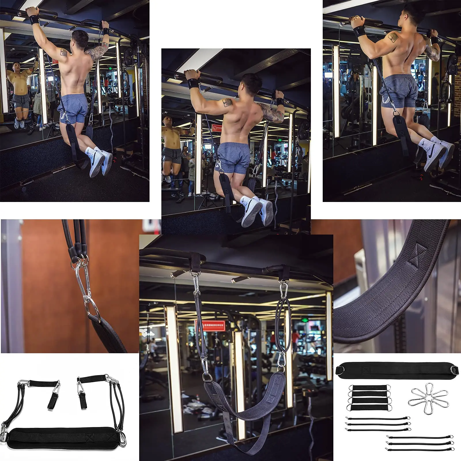 Pull Ups Assistance Bands Set Training Power Fitness Slings Straps For Horizontal Bar Hanging Training Elastic Rope Chin Up