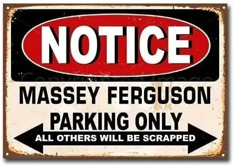 Notice Massey Ferguson Parking Only Retro Poster Decor Wall Wall Poster Wall Decor Decorative Door Wall School Bedroom Farm H