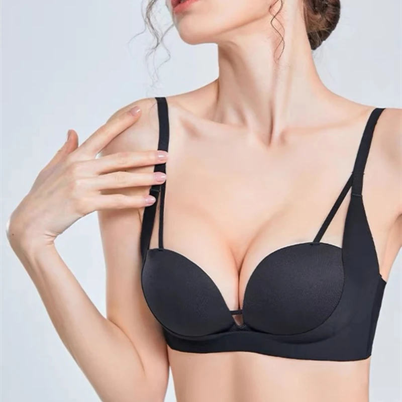 Seamless Underwear For Women With Small And Flat Breasts, Push-up And Enlargement, Secondary Breasts, Anti-sagging, Glossy Bra