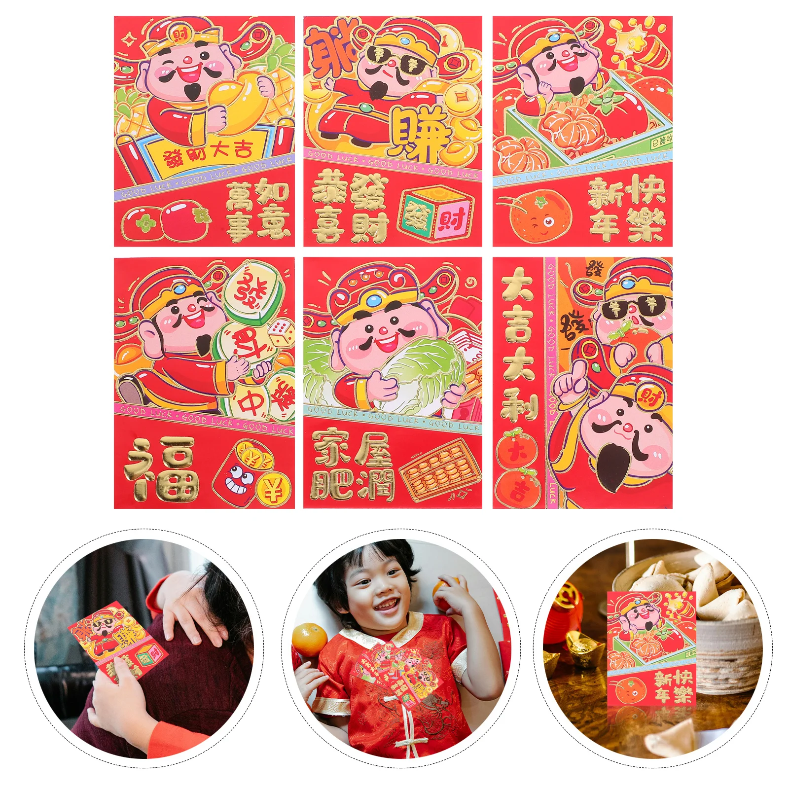 36Pcs Festive Cartoon Red Envelopes Snake Year Theme Chinese New Year Traditional Lucky Money Gift Packets Red Envelopes