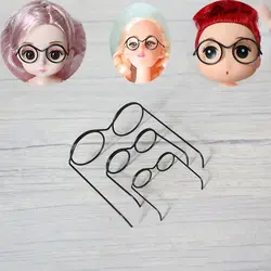 5PCS Retro Black Round Frame Miniature Doll Eyewear Miniature Frame Metal Doll Glasses Metal Toys Decoration Doll Mini Glasses