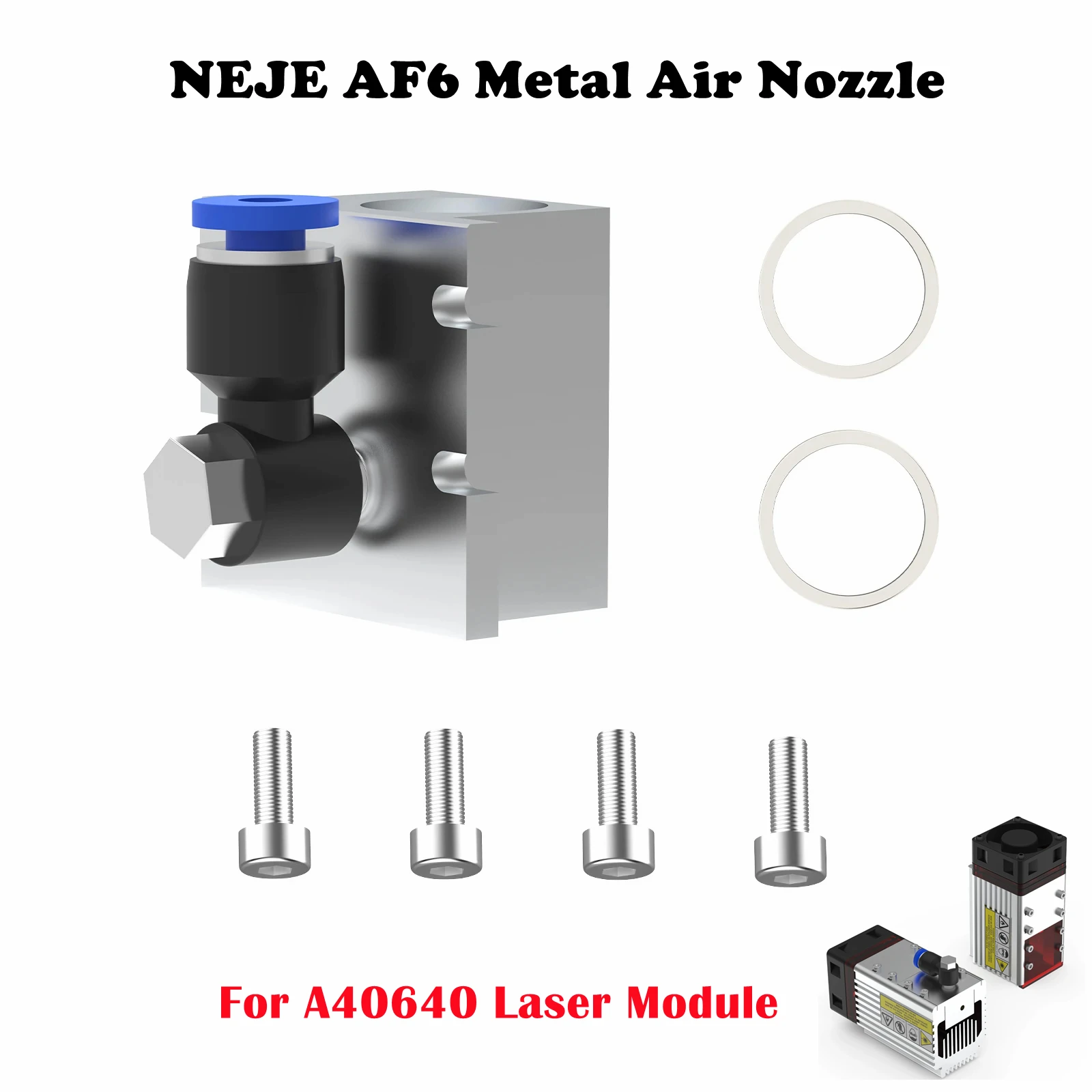 Boquilla de aire de Metal NEJE AF6 CNC, accesorios para módulo láser NEJE A40640, alta presión máxima de 1,5 MPa