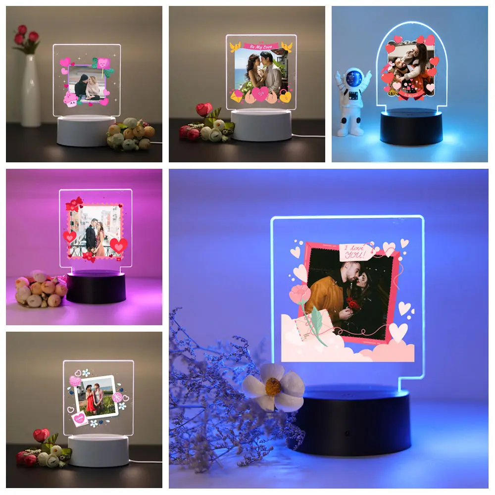 Nueva imagen personalizada, foto de pareja, lámpara de luz nocturna para niños, Mange Avatar, decoración de habitación, regalo, luz nocturna 3D