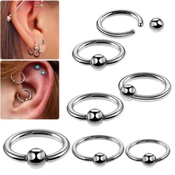 1Pc/lot G23 Titanium Captive Bead Ring Piercing Ear Hoop Nose Ring Loop Tragus Cartilalge Helix Daith Conch Pircing Body Jewelry