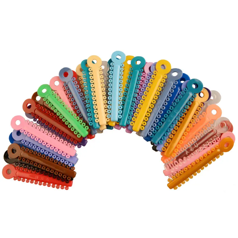 1Pack=1000PCS/20Sticks Dental Orthodontic Elastic Ligature Ties Bands for Brackets Braces Colourful to Choose