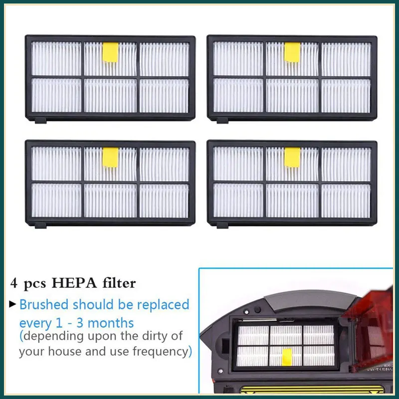 For IRobot Roomba 800 980 990 900 896 886 870 865 866 Series HEPA Filter Side Roller Brush Vacuums Cleaner Replacement Parts