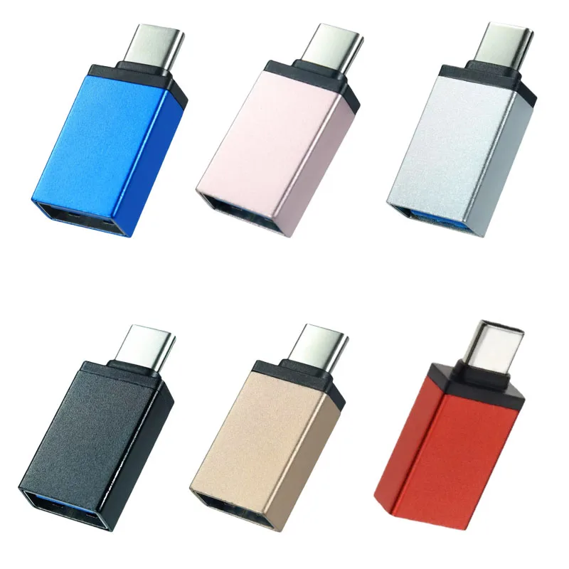 DANJU Multi-color USB female to Type-C male adapter, USB 3.0 power converter, suitable for PC laptops, OTG fast transfer