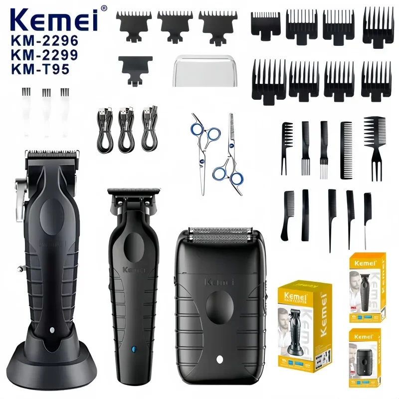 

Kemei KM-2296 KM-2299 KM-T95 Профессиональная электрическая машинка для стрижки волос Набор электробритв Мужской триммер для ухода за волосами Машинка для стрижки волос
