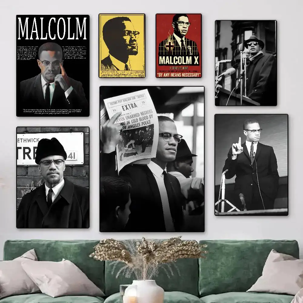 Klassische Filmplakate von M-Malcolm X, HD-Druck, Vintage-Wandkunst, Dekoration für Zuhause, Arbeitszimmer