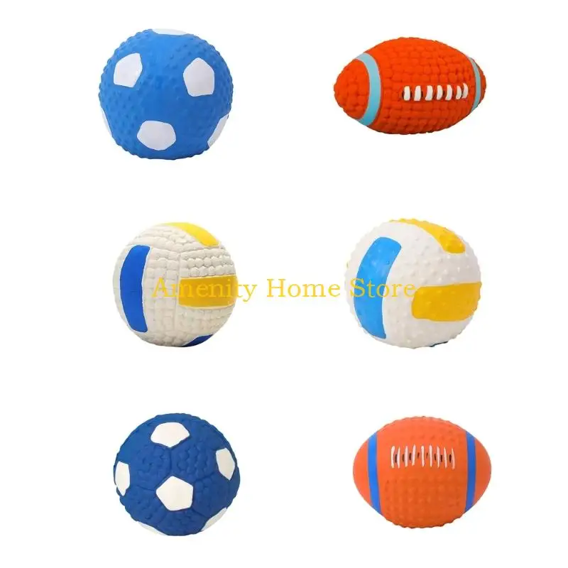 F26C Dog Toy Ball with Squeaky Sound 6x for Rolling Use Daily Home Activity Chew Fun