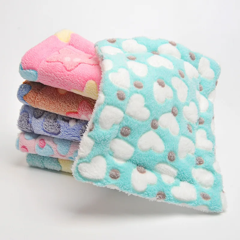 Hamster Sleeping Mat rabbit Bed Cat Bed Soft Hair Thickened Blanket Pad Home Washable Warm Pattern Blanket Pet Supplies