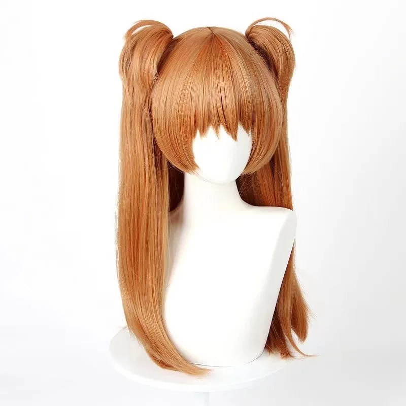 Peruka do cosplayu Anime EVA Asuka, pomarańczowe włosy, włókno wysokotemperaturowe, z czepkiem pod perukę, dla kobiet i dziewcząt.