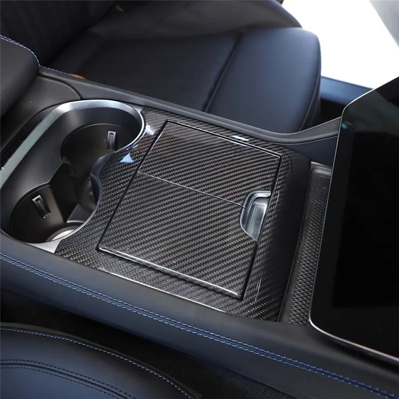 

For Maserati Grecale 2022 2023 Dry Carbon Fiber Car Central Control Storage Box Panel Cover Trim Sticker Accessories-A28K