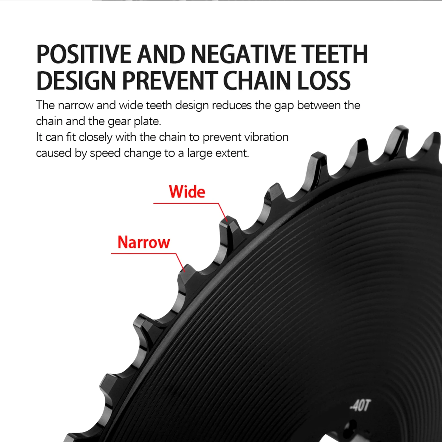 WUZEI 8-Loch Rennrad-Kettenblatt für SRAM AXS Force Red Kette 40T-58T Fahrrad-Kettenrad 4,2mm Offset – Detail 7