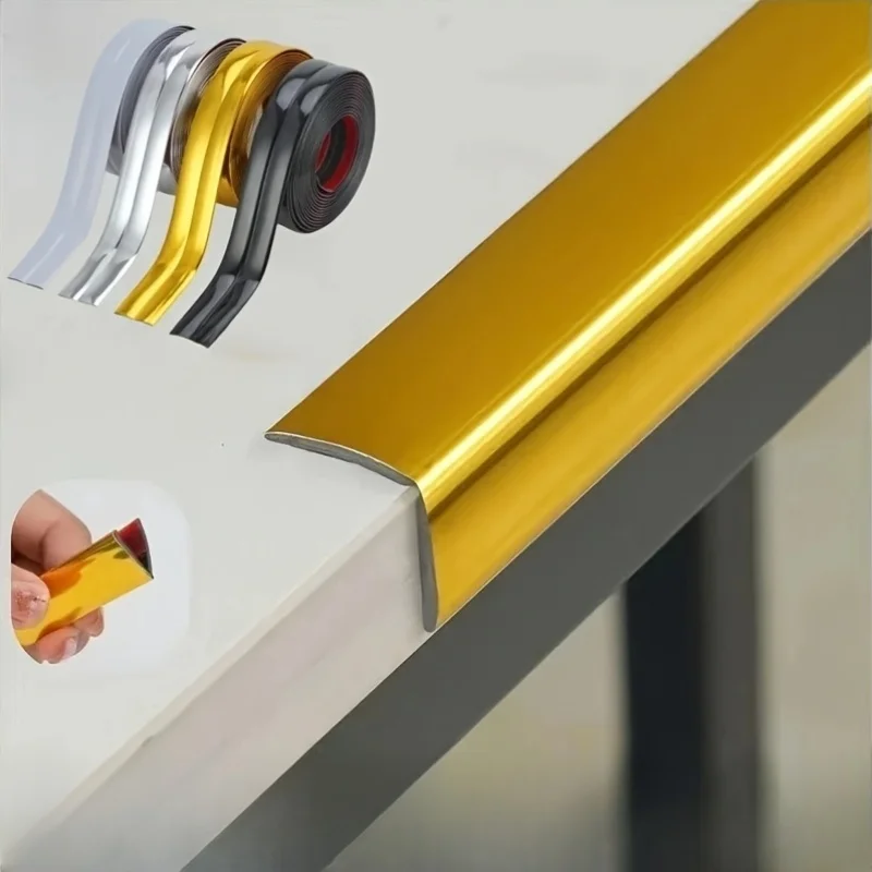 

1PC Wall Corner Self-adhesive Decorative Strip-Suitable for Kitchen Bathroom Skirting Board - Home Renovation Wall Side Strip