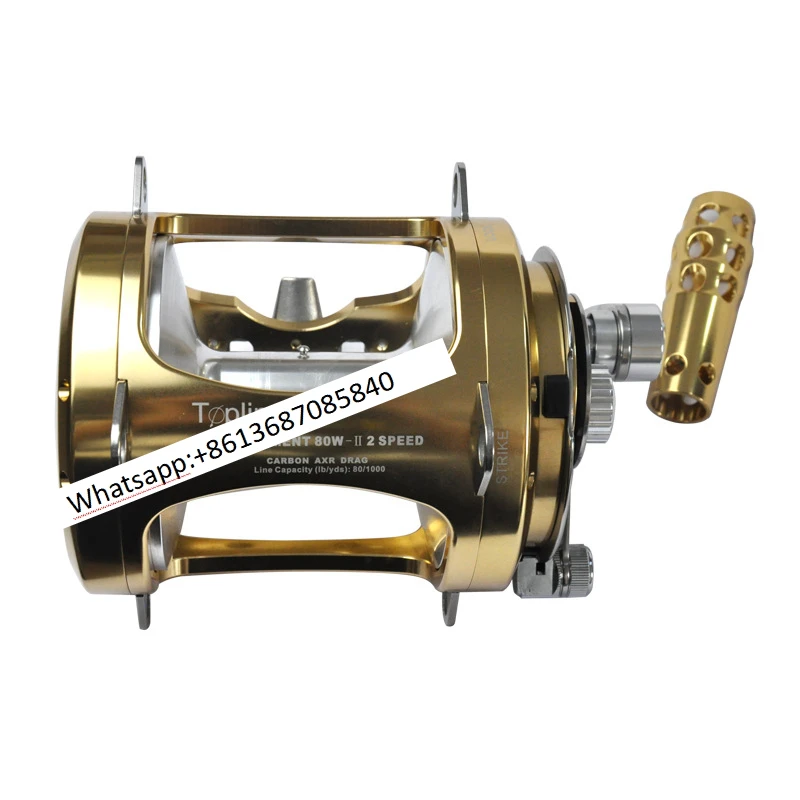 2 Speed Heavy Duty 50w 80w Full Metal shark Tuna Fishing Reels Deep Sea Ocean Boat Saltwater Big Game Trolling Reel Right-handed