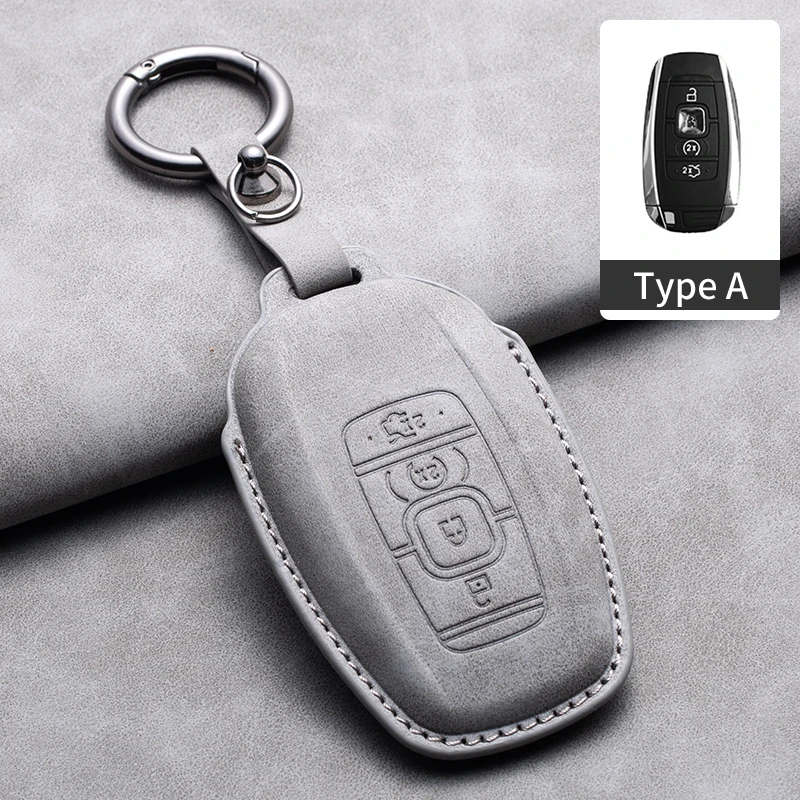 

Leather Car Key Case Cover Keychain for Lincoln Continental Navigator Z MKZ MKC MKX Nautilus Aviator Corsair Key Accessories