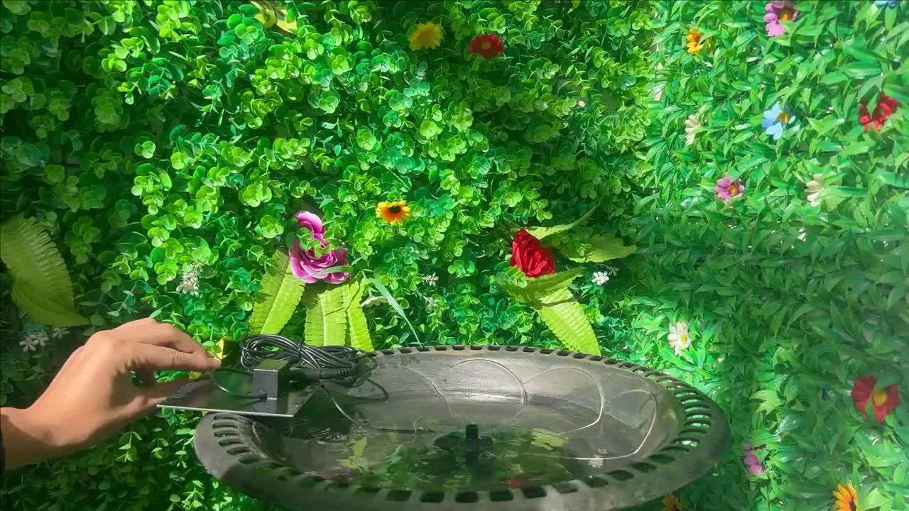 1,2 W Solar-Brunnenpumpe für Vogelbäder, Sommer-Solarpanel mit 3 m langem Kabel und 8 Düsenaufsätzen, Gartenbrunnen – Detail 1