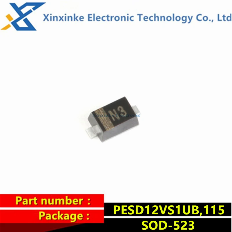 

100PCS PESD12VS1UB,115 Marking：N3 SOD-523 12V SMD ESD Diodes