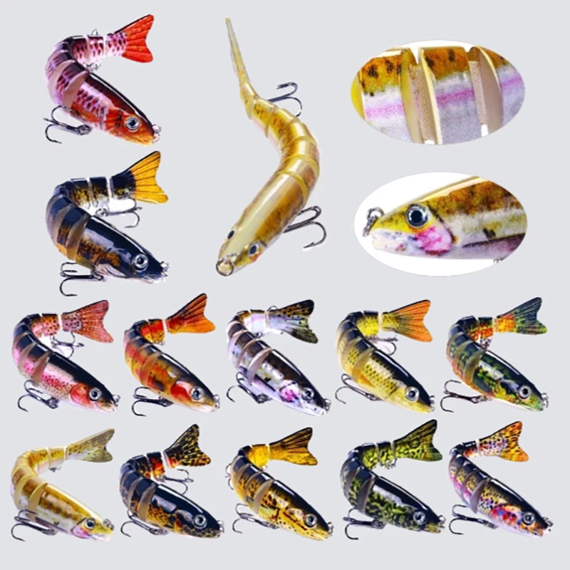 Luya Fishing Fake Bait Multi-Section Fish 16 Color 13Cm 18G Bionic Multi-Section Bait Hard Bait