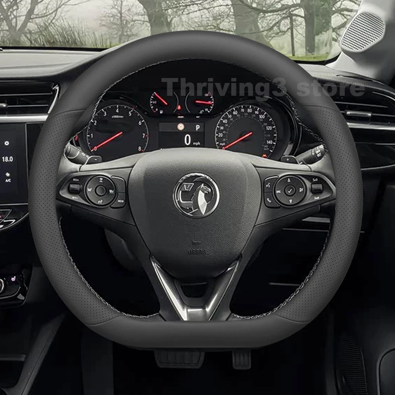 

Leather Car Steering Wheel Cover For VAUXHALL Corsa Corsa-e 2011-2020 Car Style Auto interior VAUXHALL Corsa Accessories