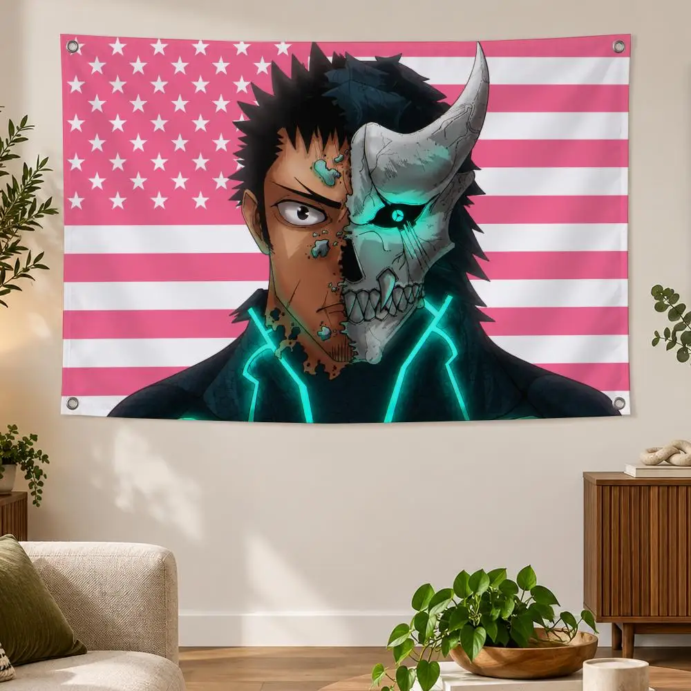 Anime Kaiju No. 8 Military Creative K-Kafka Hibino Flags Banner Decor for Bedroom,Garden,Party,Club,Gaming Room,Indoor Outdoor