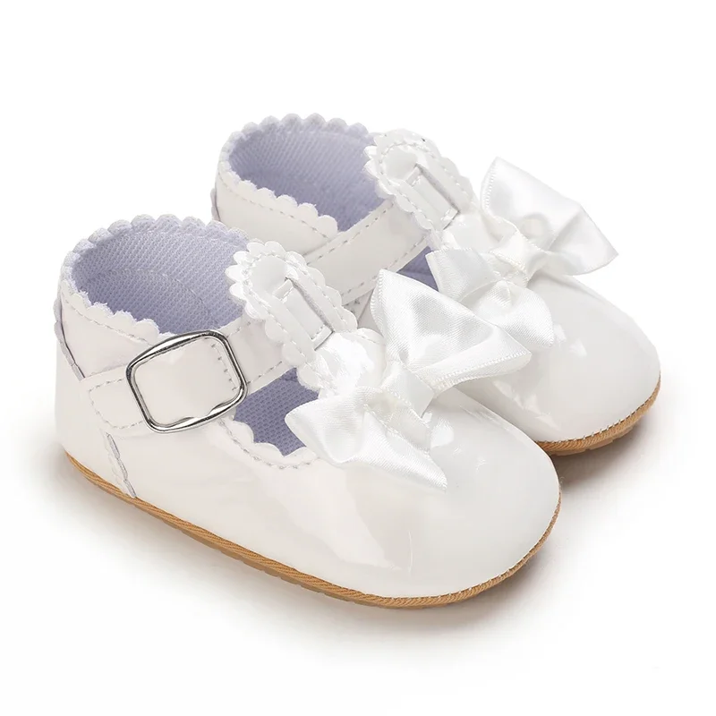 Süße weiße Spitze Baby Mädchen Prinzessin Schuhe Baby Mokassins Moccs Schuhe Schleife Fransen Gummisohlen rutschfeste Schuhe Krippenschuhe