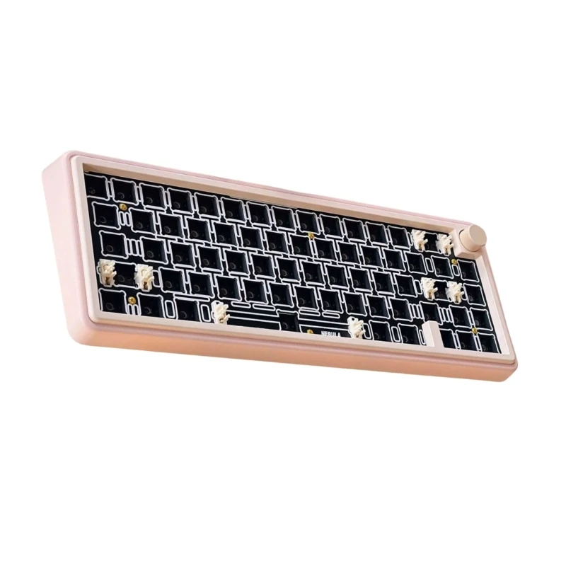 Customizable 66Key Keyboard Hot Swap with Gasket Structure, Bluetooth-compatible & 2.4Ghz Connection