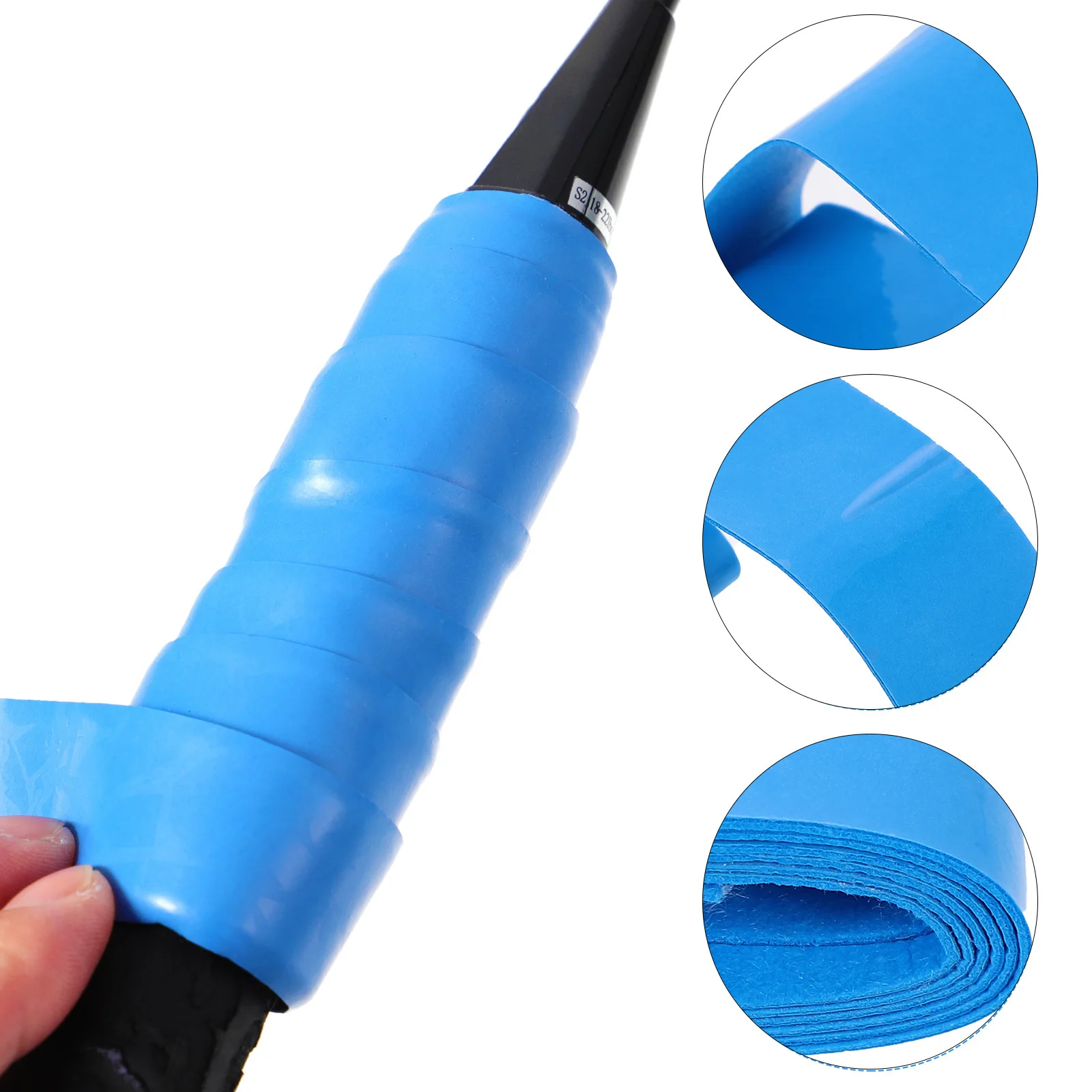 

2 Rolls 1.1M Thickened Pu Anti-Slip Handle Wrap For Badminton Racket Baseball Bat Fishing Rod Overgrips Tennis Sweatband