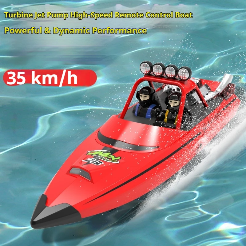 

New Full-Scale High-Power RC Speed Boat - Turbo Electric Remote Control Water Toy for Boys & Kids