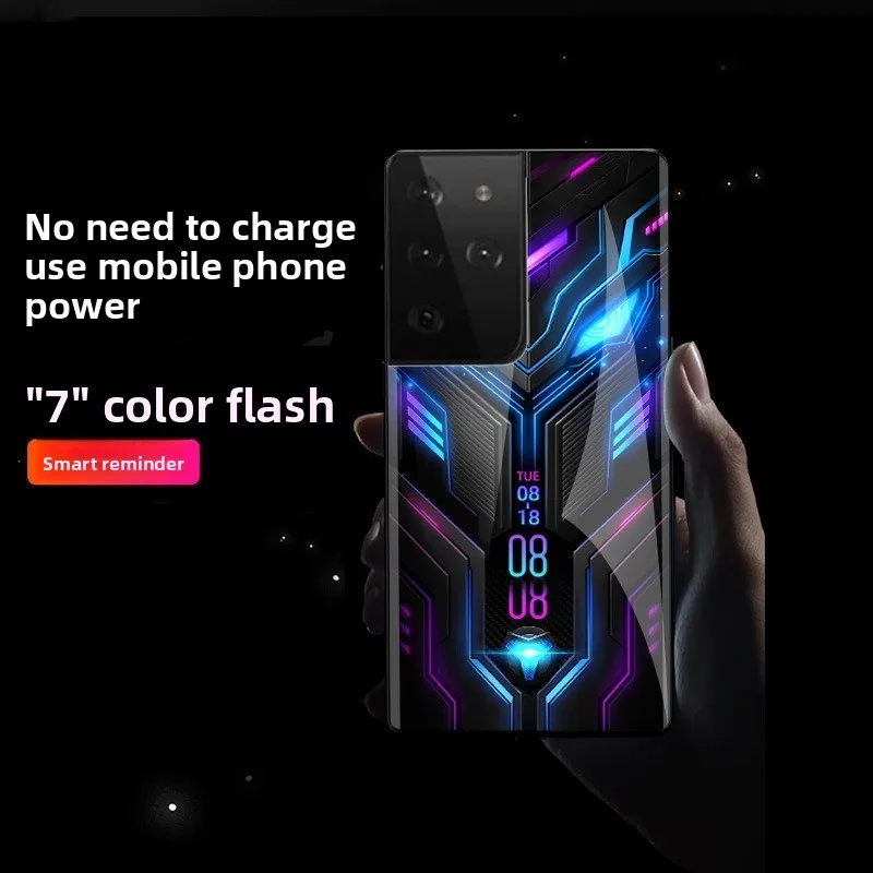 مضيئة الزجاج الذكية مصباح ليد متوهجة جراب هاتف لسامسونج S25 S24 S23 S22 S21 S20 الترا S21/20 FE غطاء حامي الموضة #3