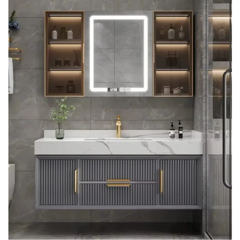 

Modern marble counter bathroom toilet sink cabinet, bathroom cabinet