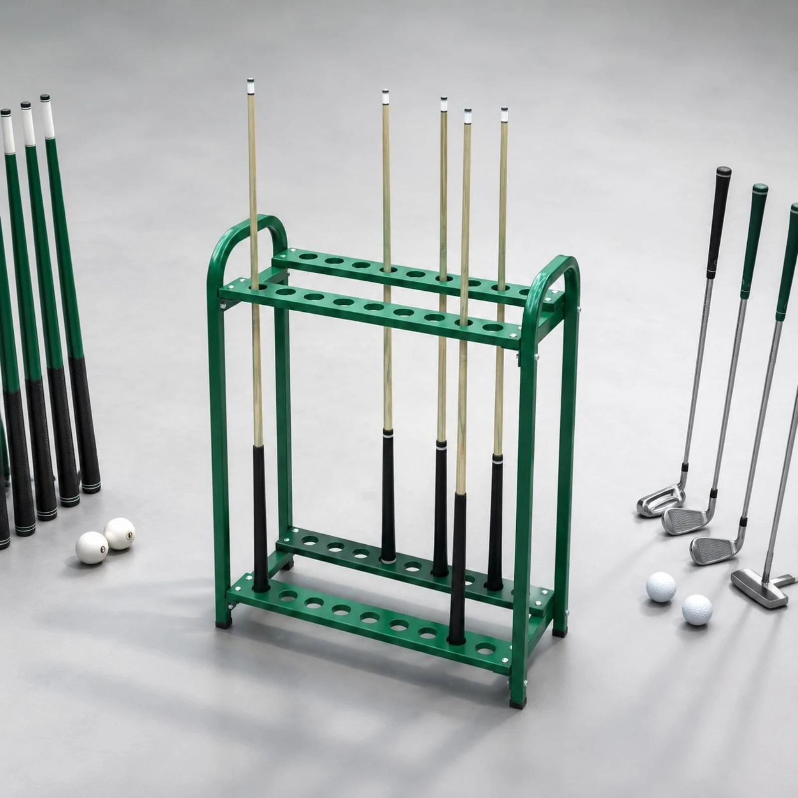 27 Slots Billiard Cue Rack Double Layer Pool Stick Stand Club Rack Indoor Outdoor Use Sports Storage Space Saving for Game Room view 2