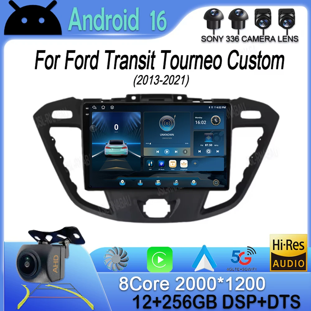 

Android 16 Carplay Auto For Ford Transit Tourneo Custom 2013-2021 Navigation Car Radio 2 Din Multimedia Player Head Unit Stereo
