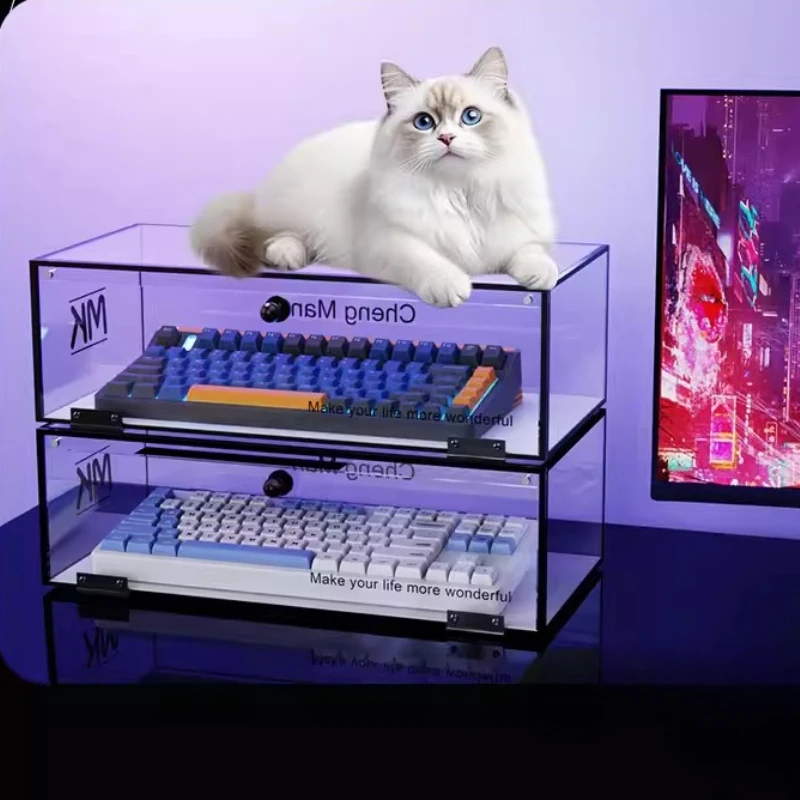 

Витрина для механической клавиатуры, магнитный пылезащитный чехол, акриловая прозрачная витрина для клавиатуры, элегантный ящик для хранения игрового снаряжения