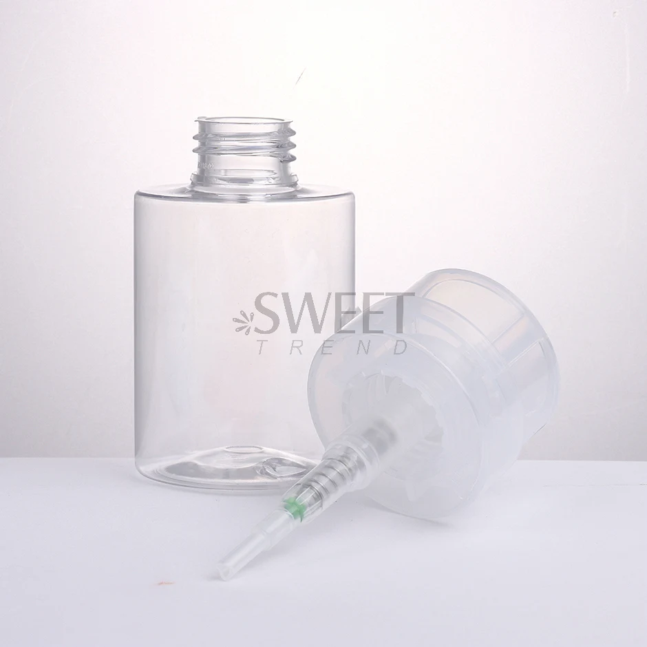 100ml 리필 가능 빈 프레스 펌프 병 클리어 디스펜서 액체 용기 리무버 클리너 폴란드어 메이크업 매니큐어 도구 액세서리