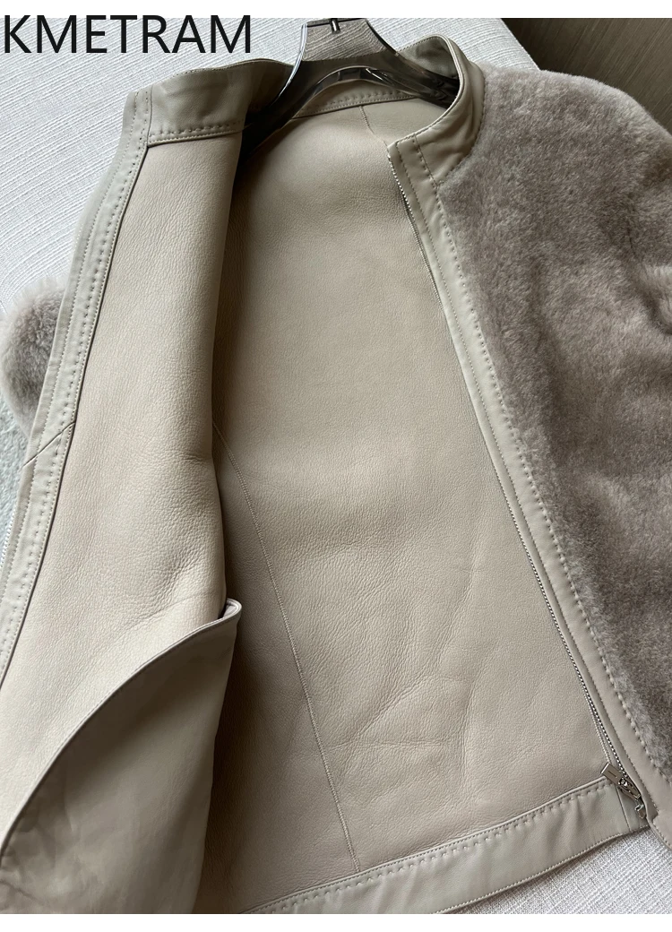 KMETRAM 100 % natürliche Lacon-Wolle, Schaffell-Pelzjacke, Damen, kurz, echter Pelzmantel, Damen-Winterkleidung, 2025 Secoziк Sierra Sierra Sierra