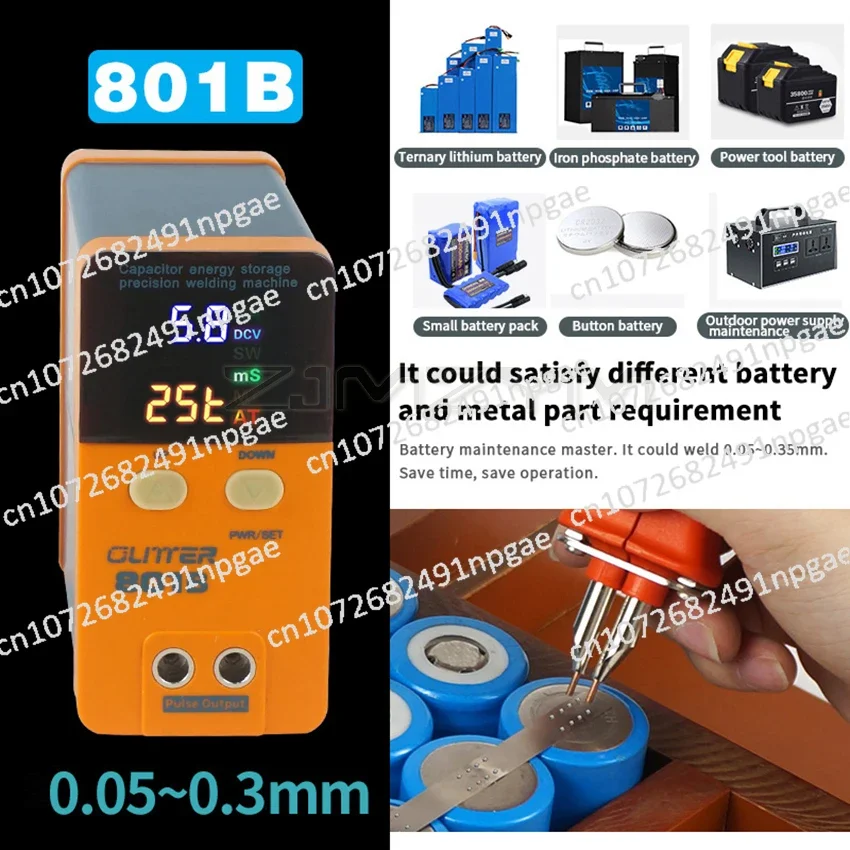 801A 801B Spot Welder 18650 Battery Mini Spot Welder Storage Digital Display Storage Energy Pulse Spot Welding Machine 10.6KW