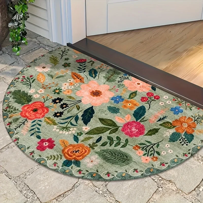 Indoor Herb Garden - Aesthetic Garden Flower Semi Circle Doormat