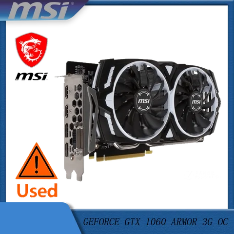 MSI GAMING GeForce GTX 1060 3GB GDRR5 192-bit HDCP Support DirectX 12 Dual Fan VR Ready OC Graphics Card (GTX 1060 ARMOR 3G OC)
