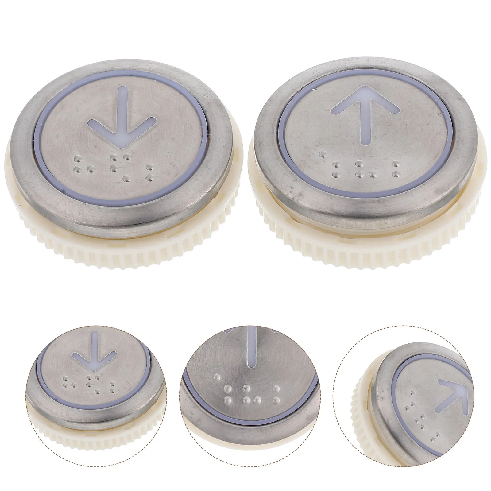 Botones de repuesto redondos de acero inoxidable para ascensor, Kit de reparación de Hardware de Control de ascensor, 2 uds.