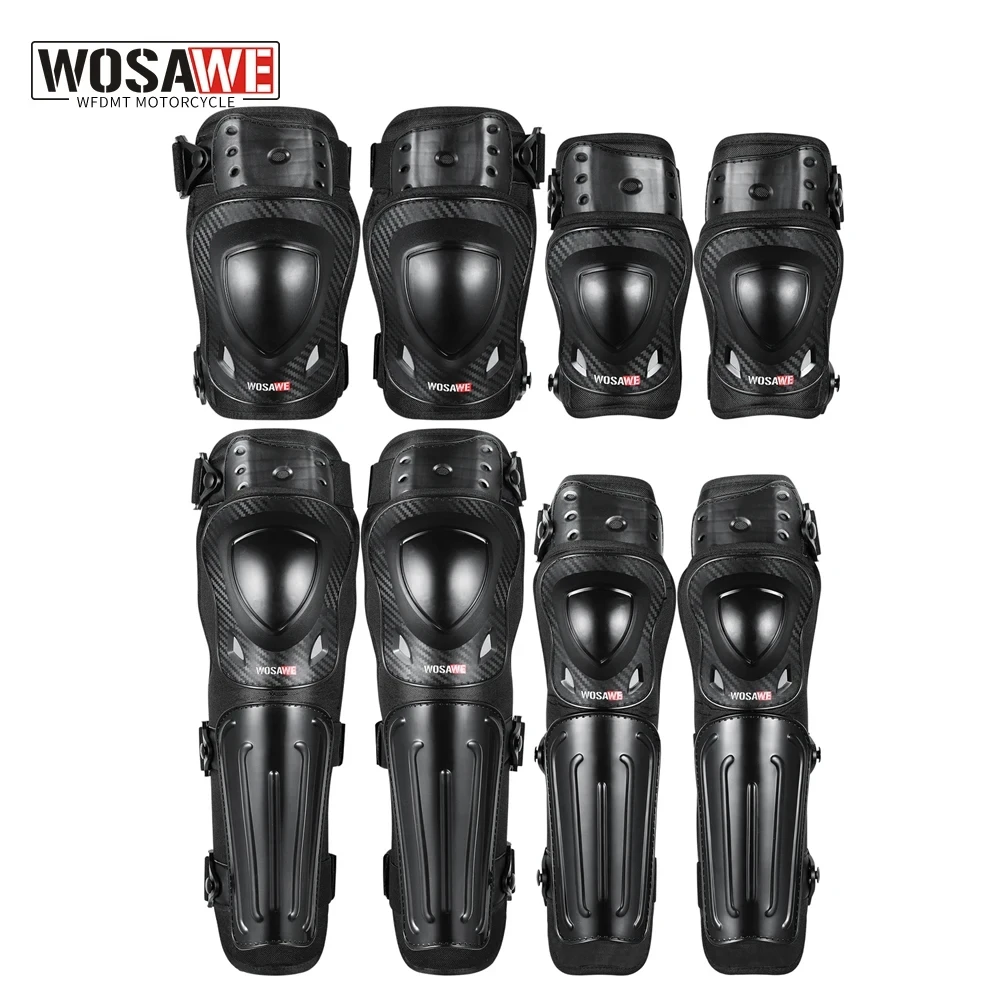 WOSAWE Motorcycle Knee Pads Men Protective Gear Elbow Gurad Knee Protector Set Rodiller Equipment Gear Motocross Joelheira Motor